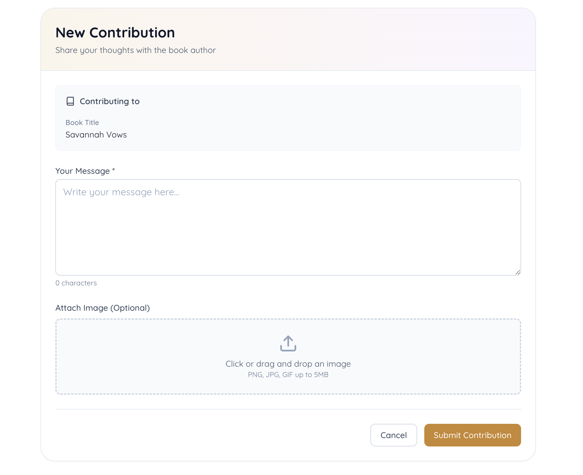 Friend messages and contributions